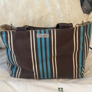 Kate Spade striped canvas bag, excellent condition